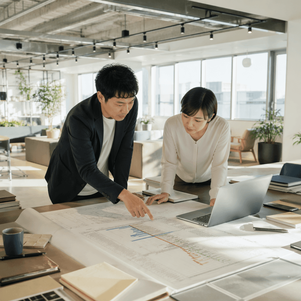 東京のオフィス内装工事の工程と期間目安